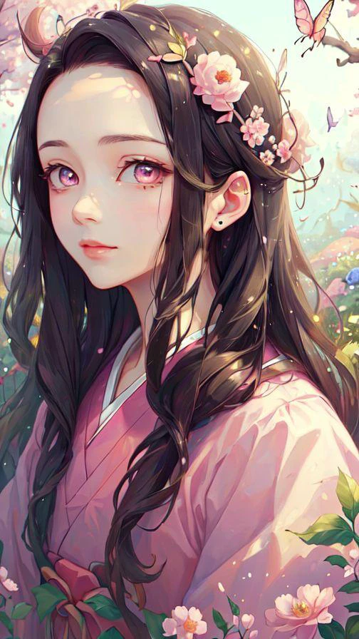 Nezuko in a Field of Flowers