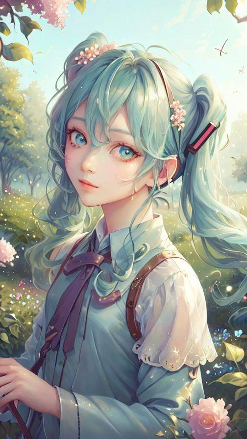 Hatsune Miku in a Field of Flowers
