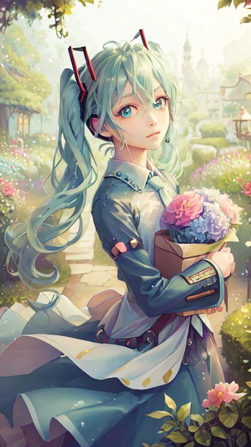 Hatsune Miku in a Field of Flowers
