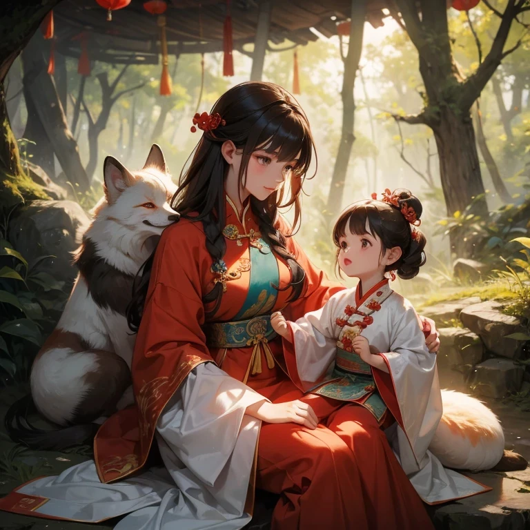 1)Little baby fox and beautiful girl