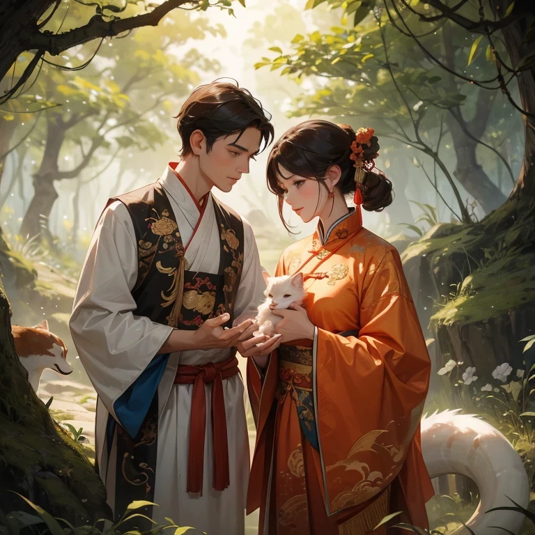 1)Little baby fox and beautiful girl