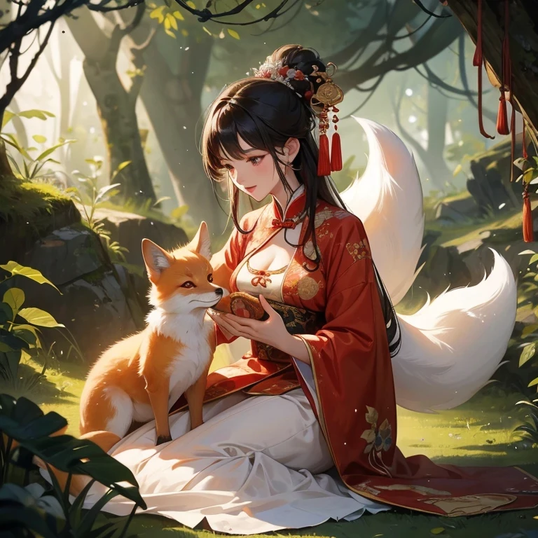 1)Little baby fox and beautiful girl