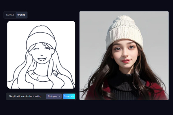 Sketch to Image of a Girl