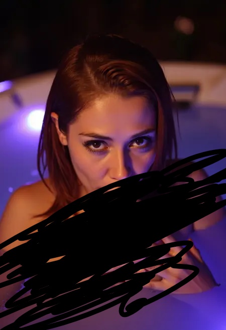 Woman sucking own ??????? large breasts for FLUX 1