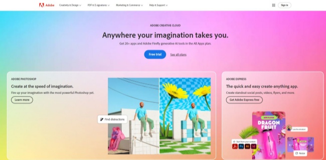 Adobe Homepage