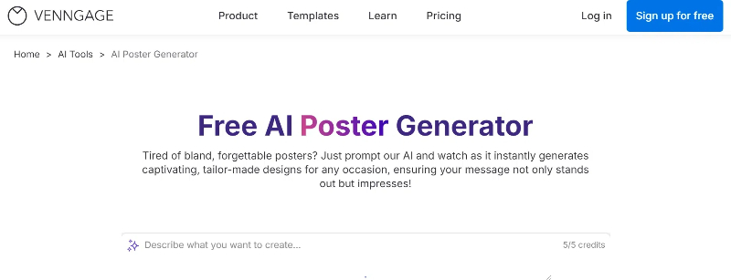 Venngage AI poster generator