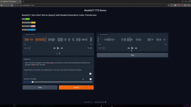 MaskGCT TTS Demo page
