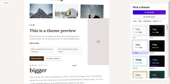Pick a theme
