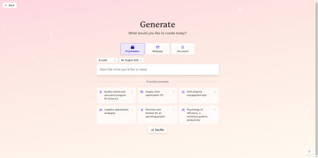 The Gamma Generate Page