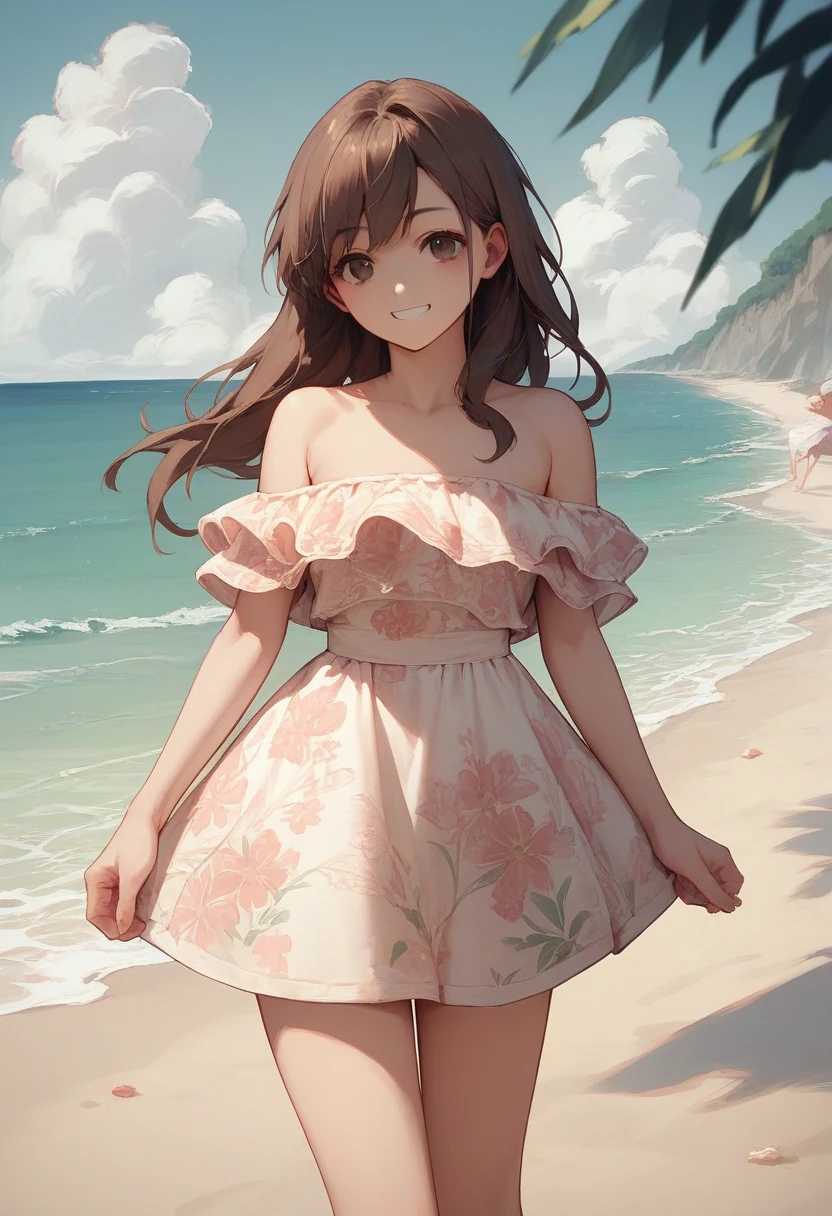 Floral off-shoulder dress 1.1