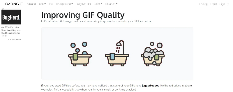 Loading.io GIF quality enhancer