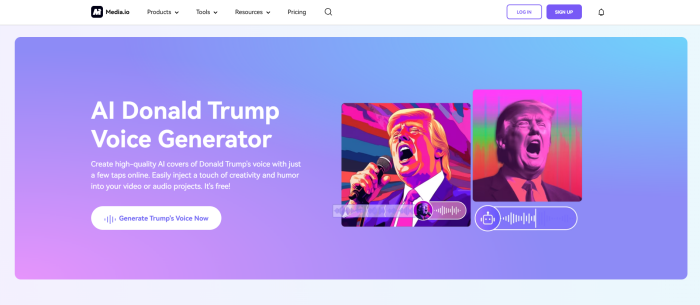 Media.io Donald Trump's AI voice