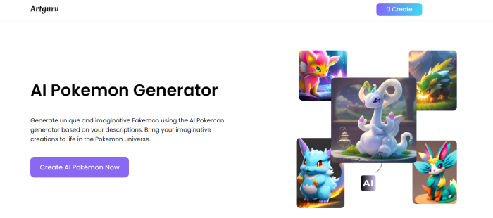 The generation page of Artguru