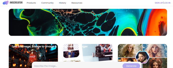 Homepage of ImgCreator.AI
