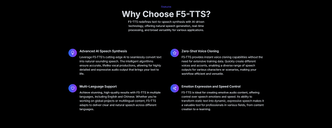 F5-TTS的功能特点