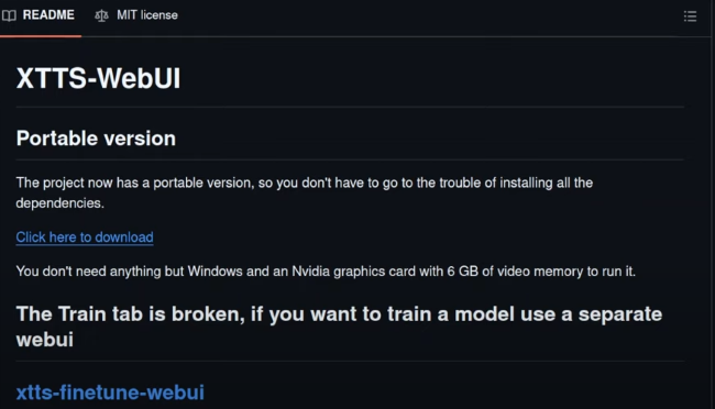The GitHub Page of XTTS-WebUI