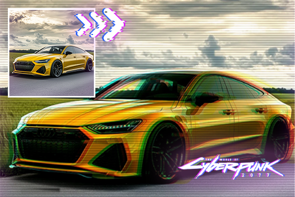 glitch effect before-and-after comparison