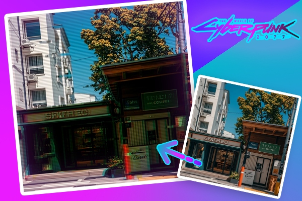 glitch effect before-and-after comparison