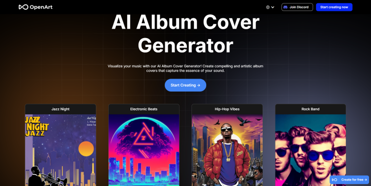 OpenArt's AI album cover generator