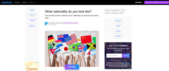 Playbuzz-what nationality do you look like-page