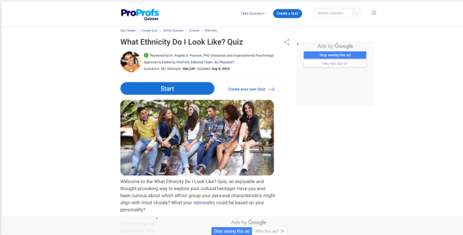 ProProfs-What Ethnicity Do I Look Like-page