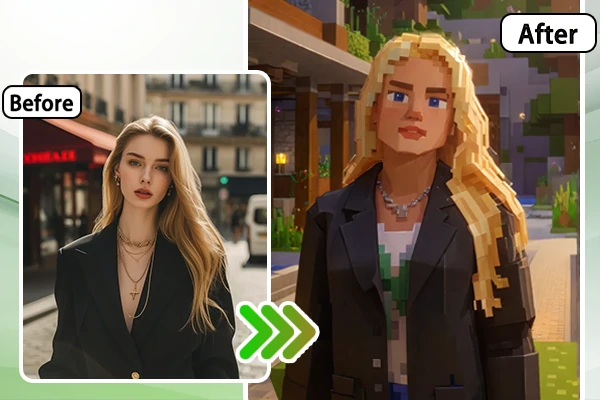 Comparação de arte em pixel do Minecraft 2