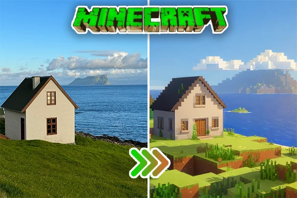 Comparação de arte em pixel do Minecraft 1