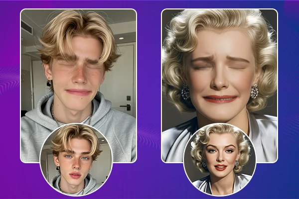 Close-up of Transformed Sad Face