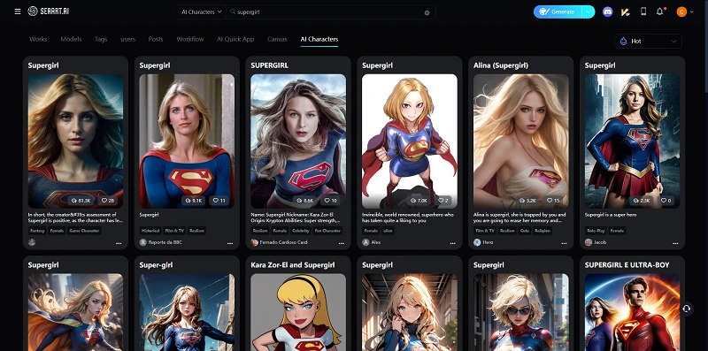 Supergirl AI Characters