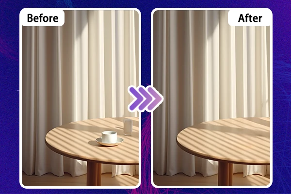 Remover objetos indesejados da imagem antes e depois