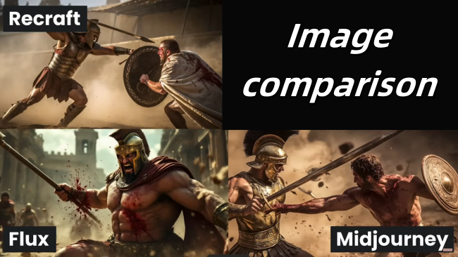 The image comparison of the three AI products