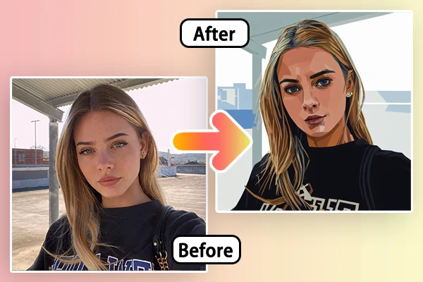 before-and-after comparison of pop art filter 1