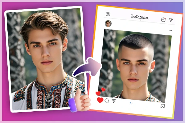 Share buzz cut look on social media