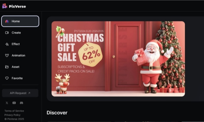 PixVerse AI Home Page