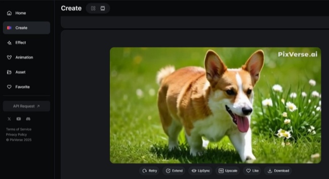 PixVerse AI Create Page