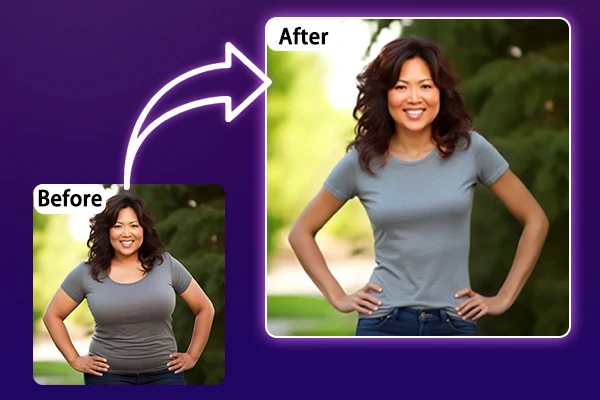 Una foto de antes y después de la pérdida de peso