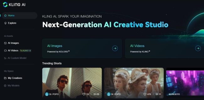 Kling AI Homepage