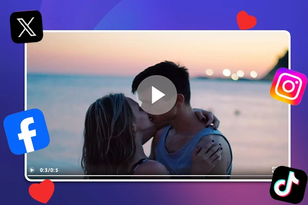 Share an AI kissing video on social media