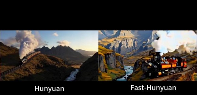 Comparison Between Original Hunyuan and FastHunyuan