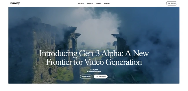 Runway Gen-3ホームページ