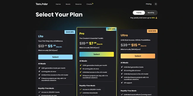 TemPolor料金プラン