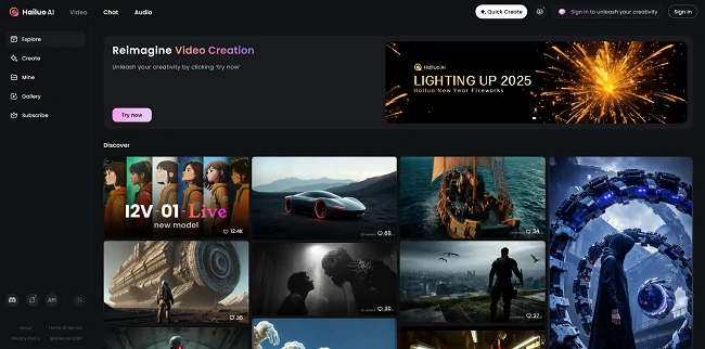 Hailuoホームページ