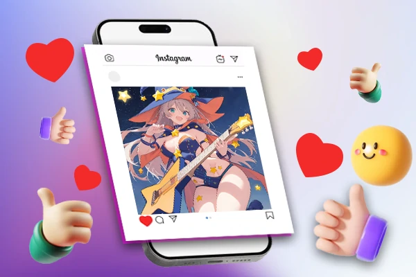 Sharing the anime characters on social media