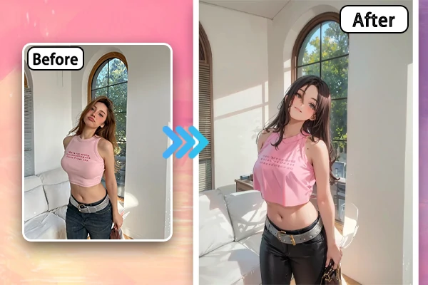 The photo after using the anime character generator