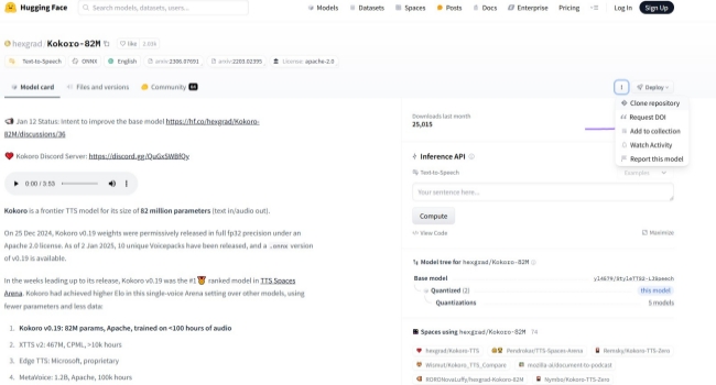Kokoro-82M page
