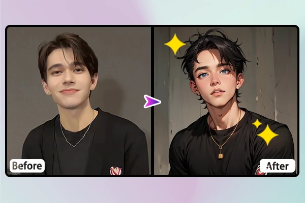 before-and-after comparison of AI filter 1