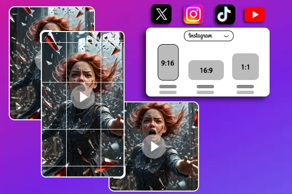 Personalize o tamanho do vídeo para diferentes plataformas