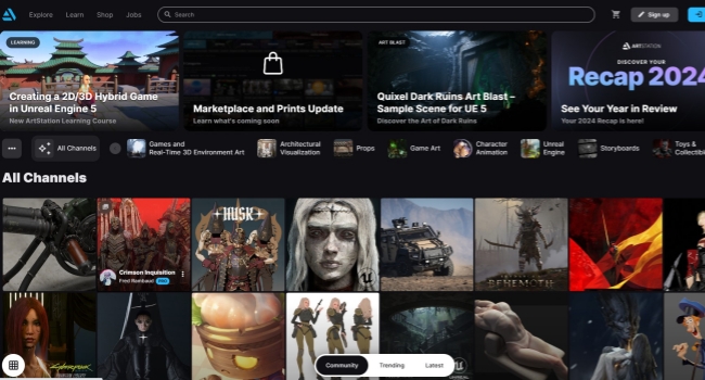 ArtStation homepage