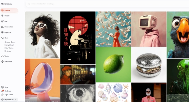 Midjourney homepage