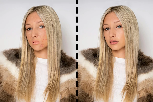 AI face retouching
